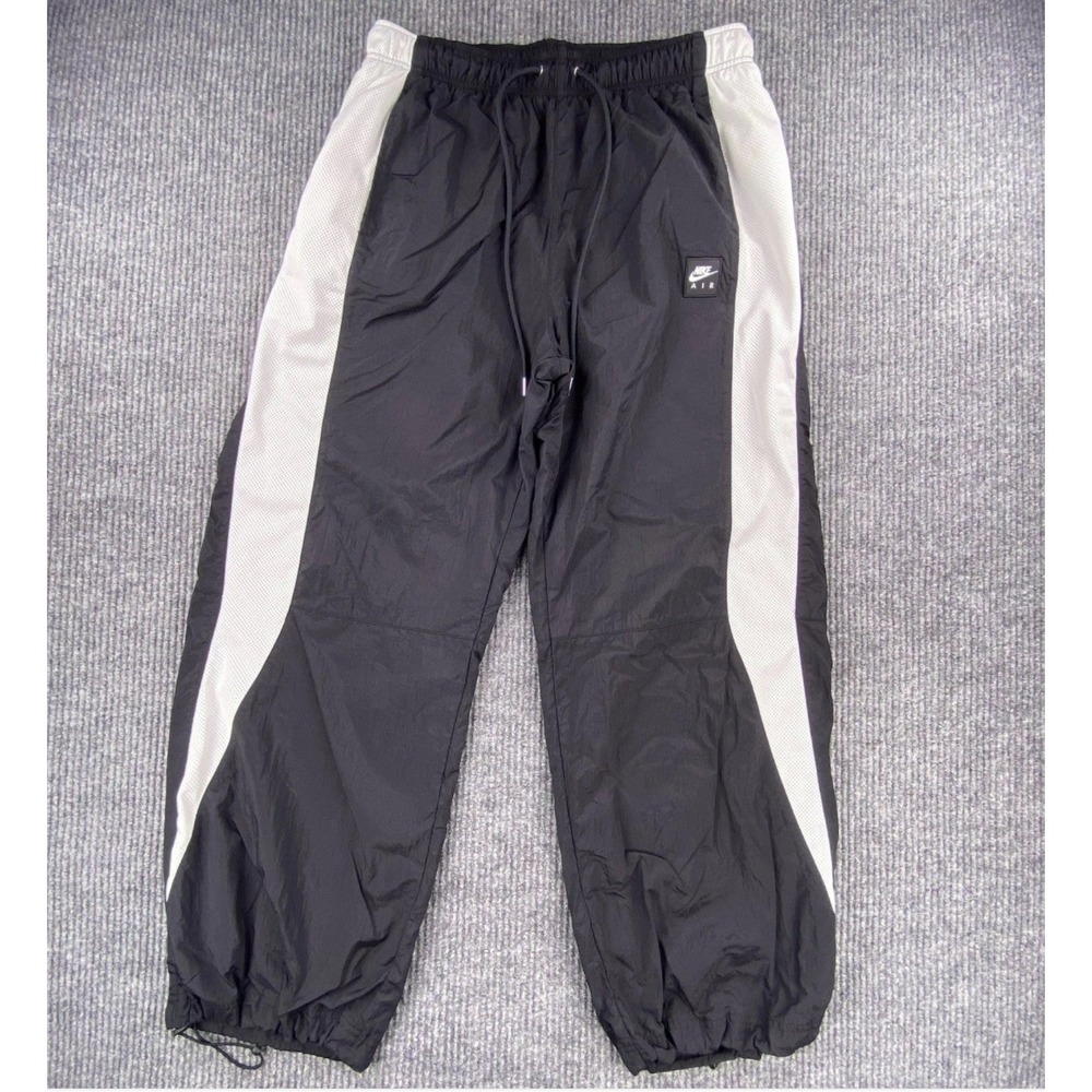 Nike Air Track Pants Mens Large Black White Mesh Side Stripe Nylon Jogger Sporty